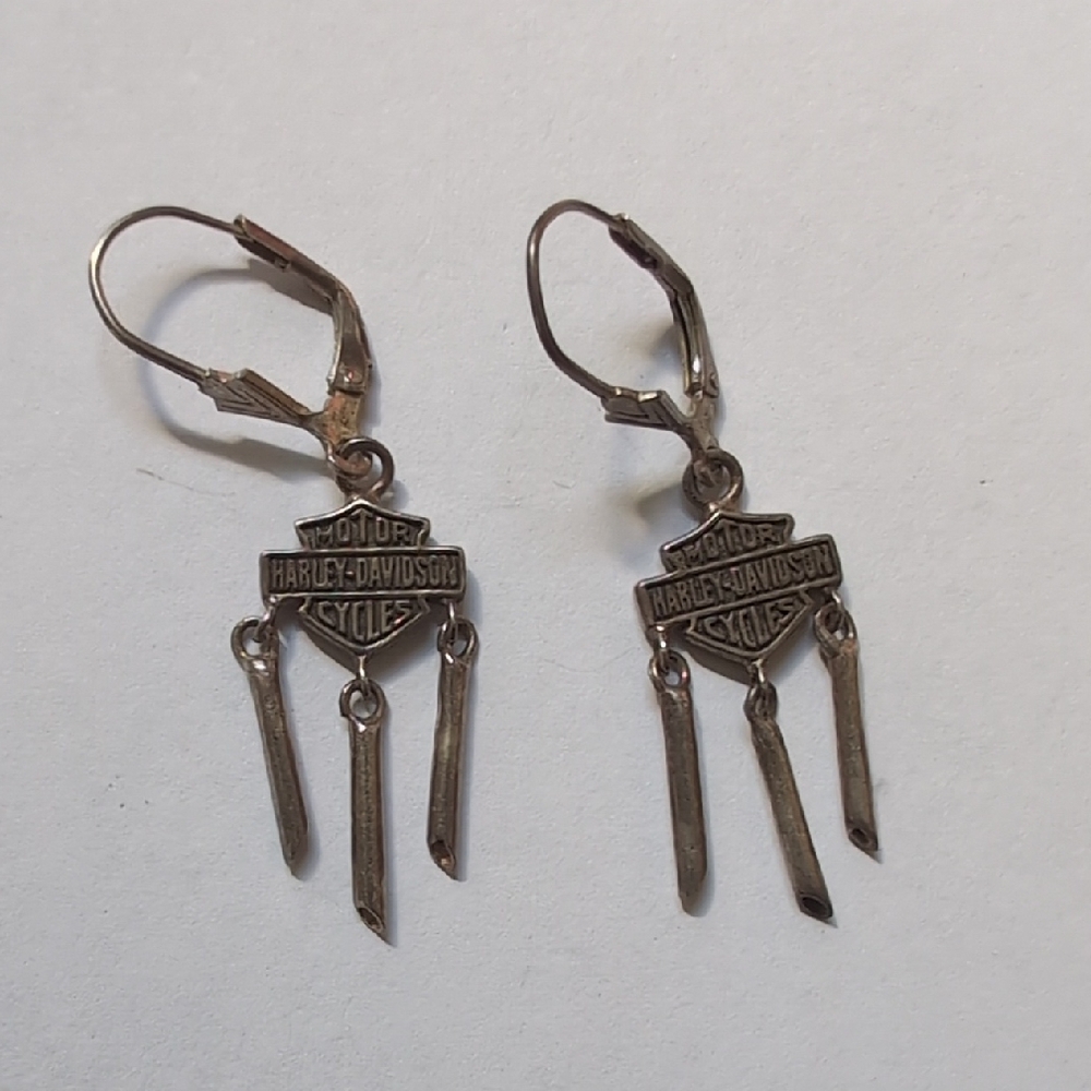 Harley-Davidson Silver Dangle Earrings